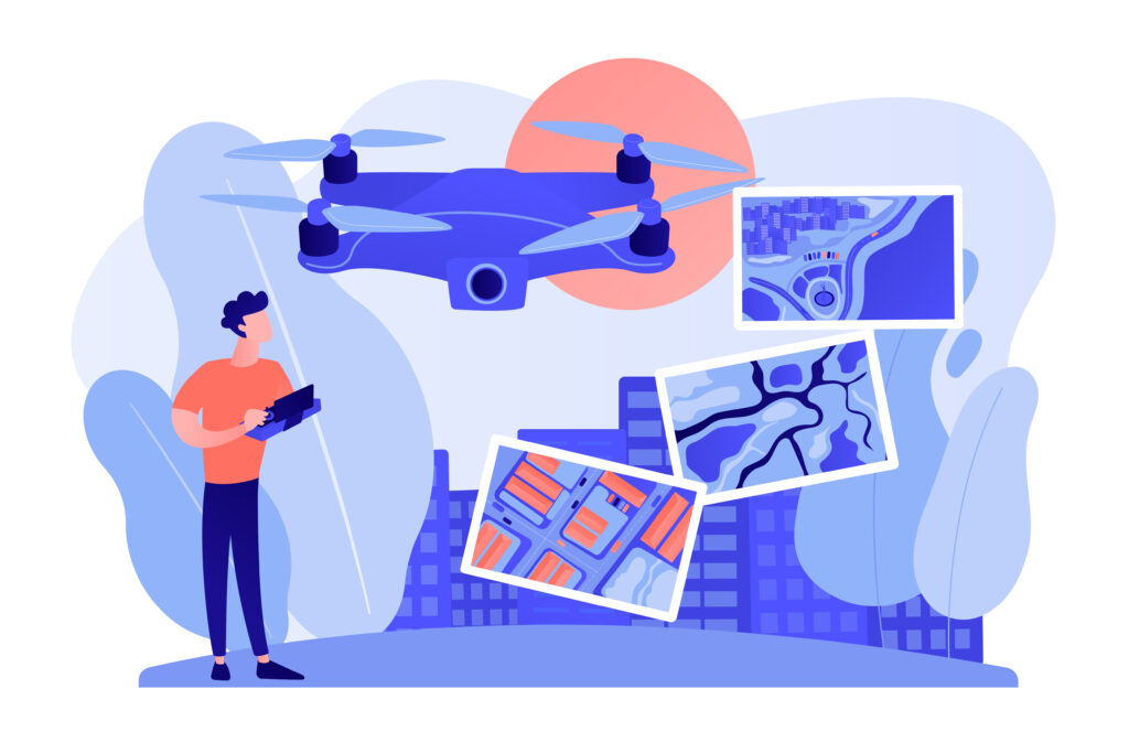 aerial photography concept vector illustration